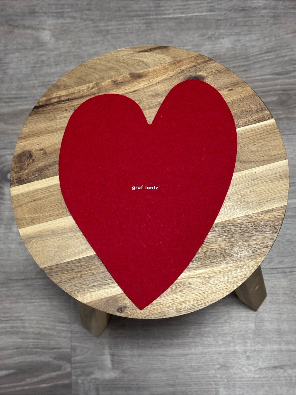 NWT Graf Lantz 10” Merino Wool Heart Trivet in Red - Picture 6 of 11